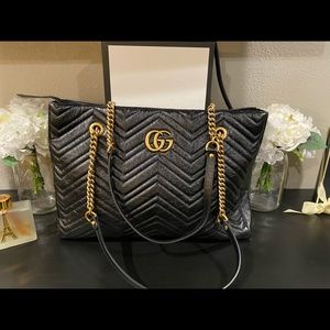 Gucci Marmont Metalasse Black Tote